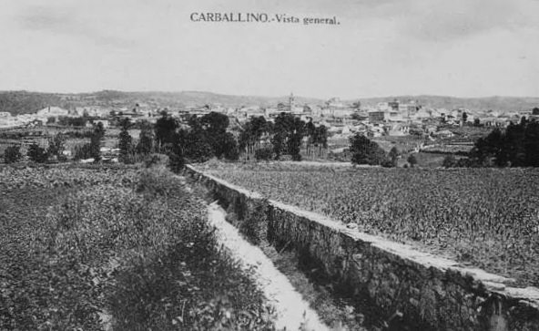 Ampliar: Vello camiño entre as agras de Flores a Señorín, 1930.